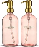 Vista 10 de MaisoNovo - Juego de dispensador de jabón de 2 piezas Botellas blancas de 16.9oz con bombas de acero inoxidable plateado