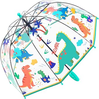 Chesoon Cute Kids Umbrella for Boys with Clear Dome Surface Windproof Lightweight for Toddler Kids