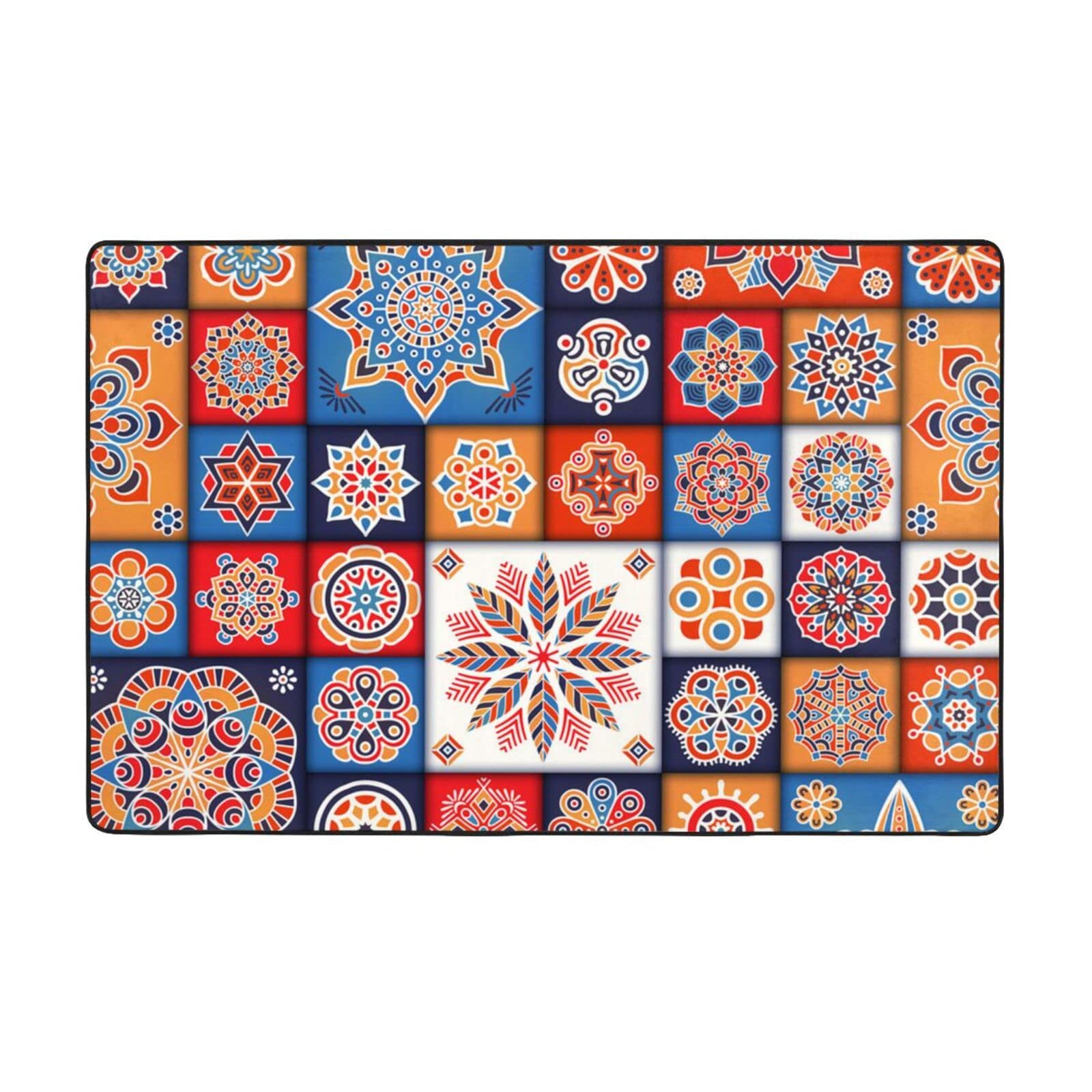 Tapis rétro durable floral en grand format pour une décoration d'intérieur premium