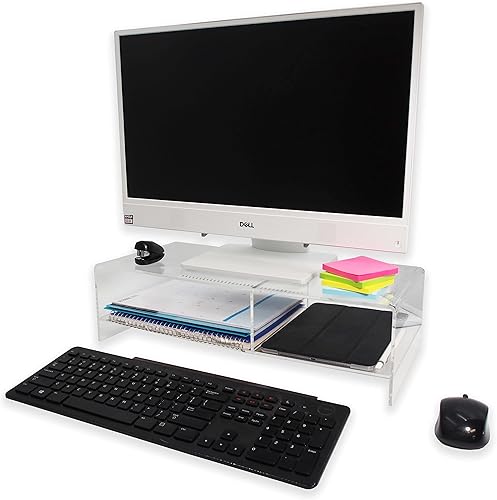 Miniatura 2 de Company Clear 0.197 in Deluxe Acrylic Monitor Stand para computadoras, monitores, portátiles, tabletas, uso de oficina, uso doméstico, escritorios,