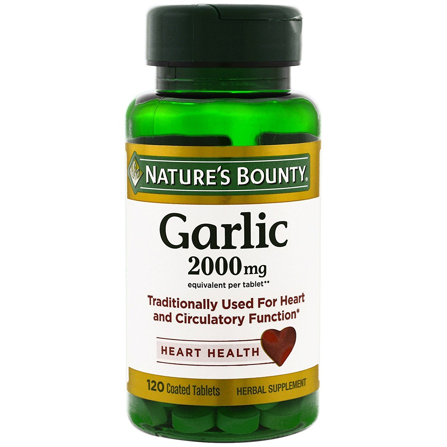 Garlic, 2000mg, 120 Coated Tablets (Pack of 2), 2 Bottles Each of 120 Tablets