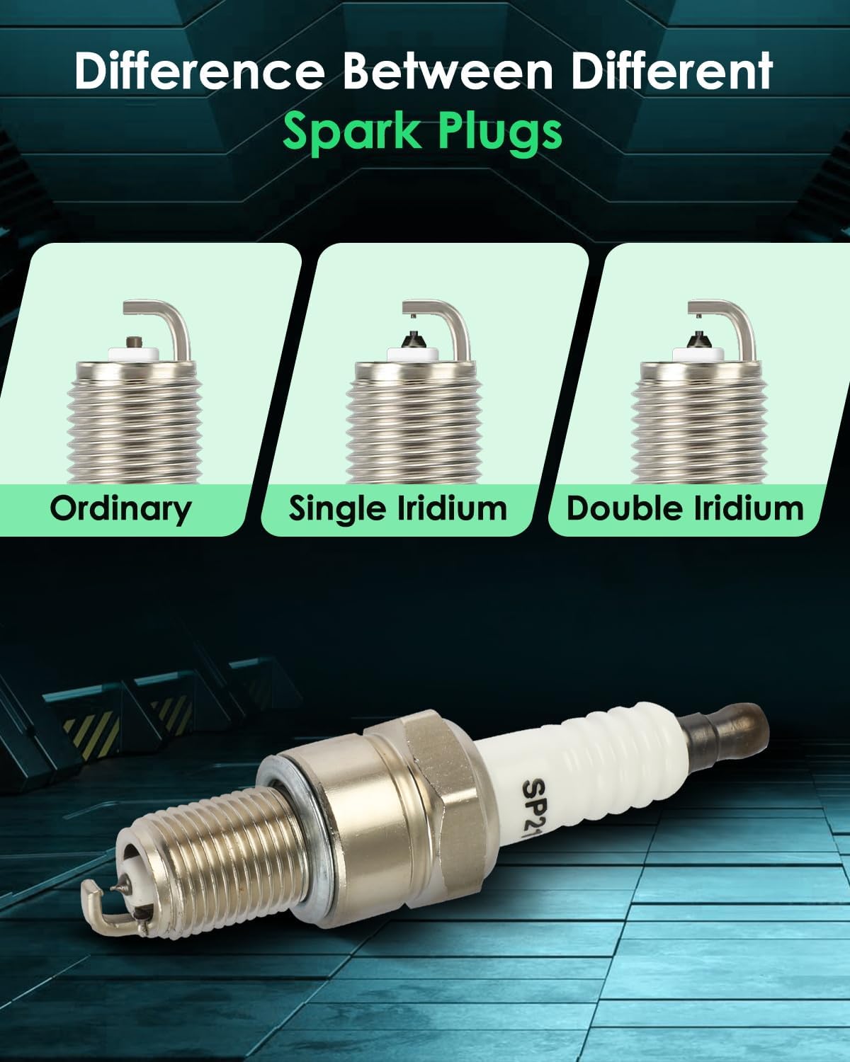 SCITOO Set of 4 iridium Spark Plugs Replacement for Toyota Camry, for Honda Accord, for Hyundai Sonata, for Nissan Sentra, for Kia Optima, for Dodge Ram, Isuzu Replace 2115