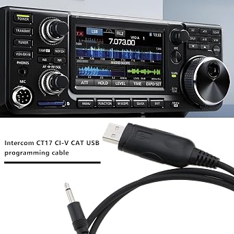 Create idea 1Pc Radios CT-17 USB Programming Cable CI-V CAT Interface Cable Compatible with ICOM Radio IC-7000 IC-7300 IC-7400 IC-7600 IC-7700 IC-7800 Moible Radios, 1M