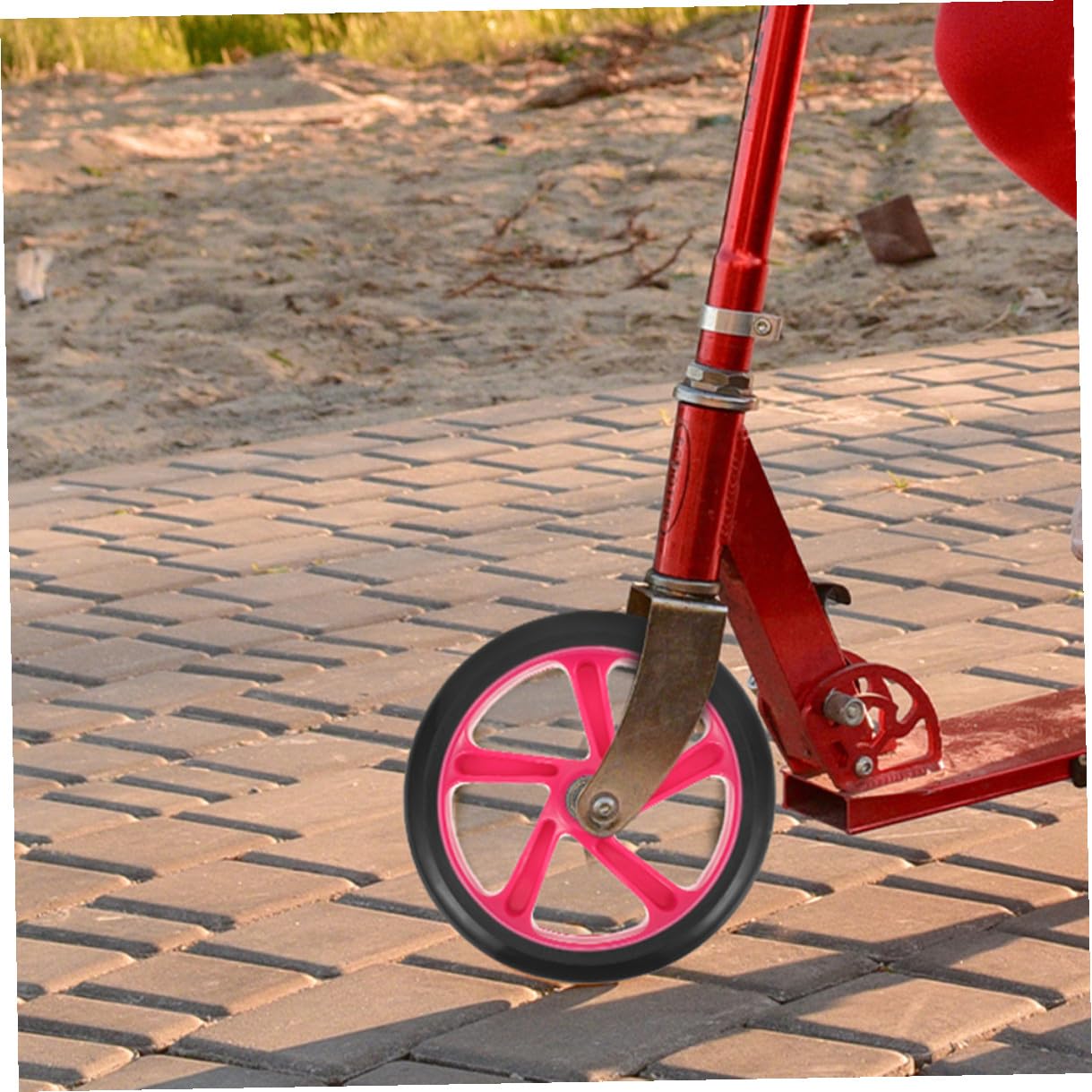 Ruote di Ricambio in Pu Rosso per Monopattino Elettrico 1 Paio | Alta Elasticità e Resistenza, Adatte a Sport e Stunt Scooter, Design Cuscinetto e Durezza Elevata