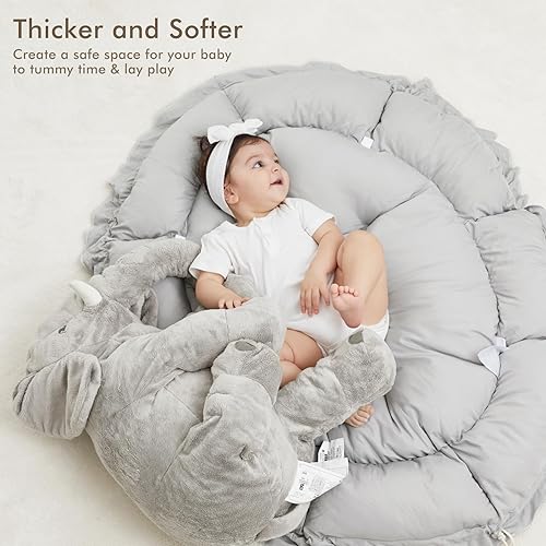 Miniatura 2 de ANGELBLISS Tapete de gimnasio 5 en 1 para bebé, reversible con 5 juguetes sensoriales para el desarrollo basado en escenarios, centro de actividades