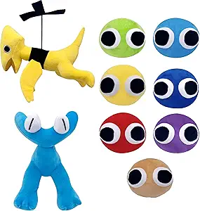 ZNNCO Rainbow Plush Chapter 2 Plushies, Yellow Plush Cyan Plush Toys for Kids Birthday Holidays Birthdays Party Favor