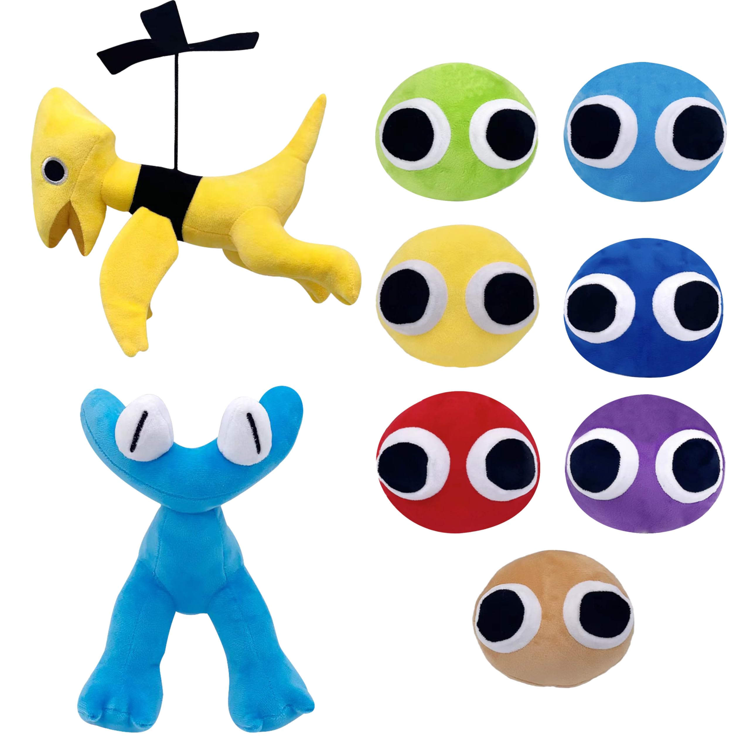 Rainbow Plush Chapter 2 Plushies, Yellow Plush Cyan Plush Toys for Kids Birthday Holidays Birthdays Party Favor