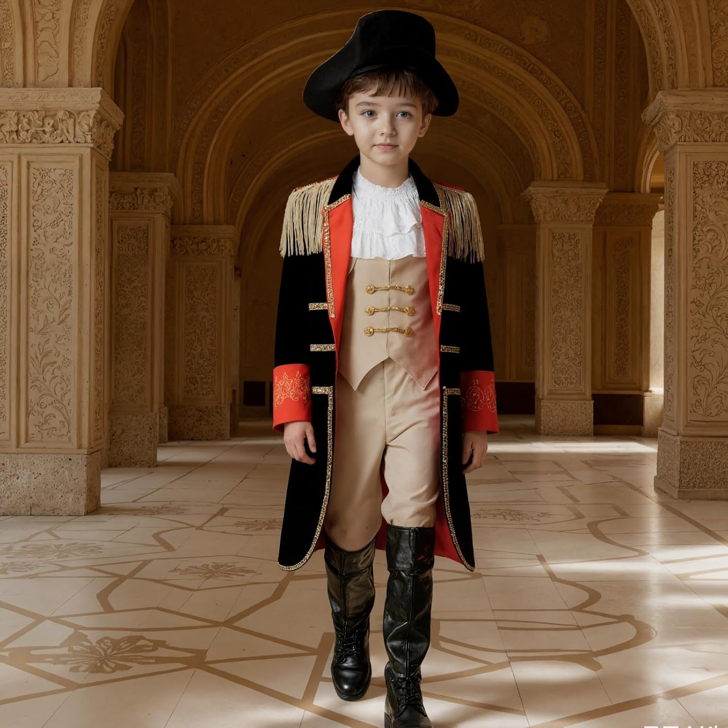 yolsun Napoleon Costume for Kids, Boys Founding Father Costume, Colonial Dress Up Set for Children - Image 6