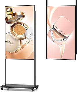 55'' Schaufenster Display Hochheller 3000Nits FHD LCD Digital Signage 2K, Digitaler Werbedisplay Cloud-/App-/Fernsteuerung, HDMI/USB/WIFI, für Stand-/Hänge-/Wandmontage für Geschäfte und Läden