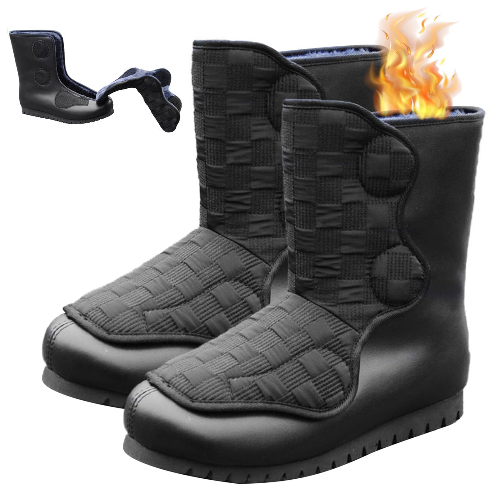 Hombres Mujer Ajustable Botas Turgente Pies Pantufla, Anciano Cómodo Zapatos, Diabético Obesidad Zapatillas para Pies Hinchados