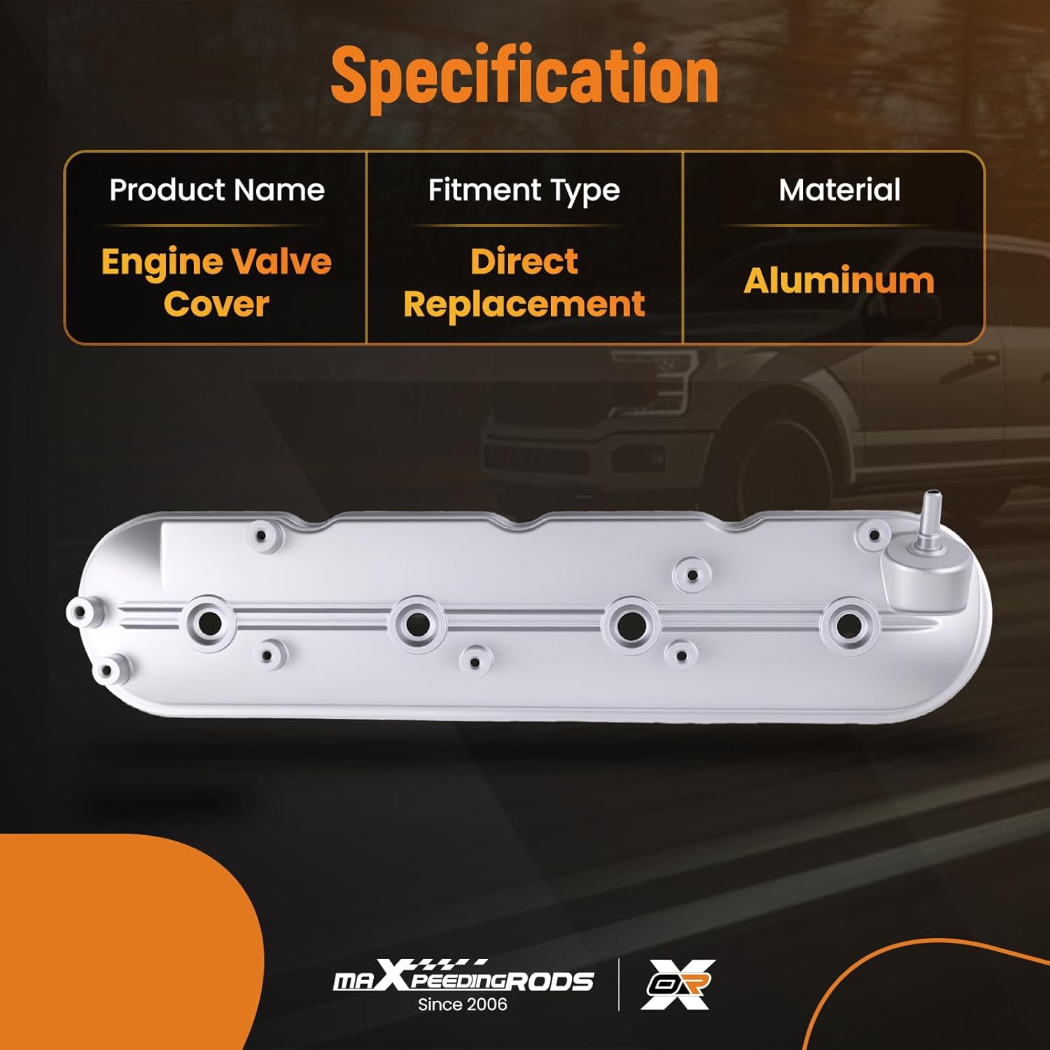 maXpeedingrods Aluminum Engine Valve Cover for Chevrolet Express Silverado Colorado Suburban for GMC Sierra Canyon Yukon for Cadillac Escalade 2009-2016 Replacement 264-969 2640969