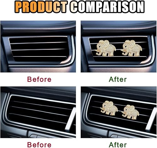 Miniatura 9 de 2 clips de ventilación de automóvil con diamantes de cristal, dijes brillantes en forma de corazón, clip de ventilación de aire para automóvil,