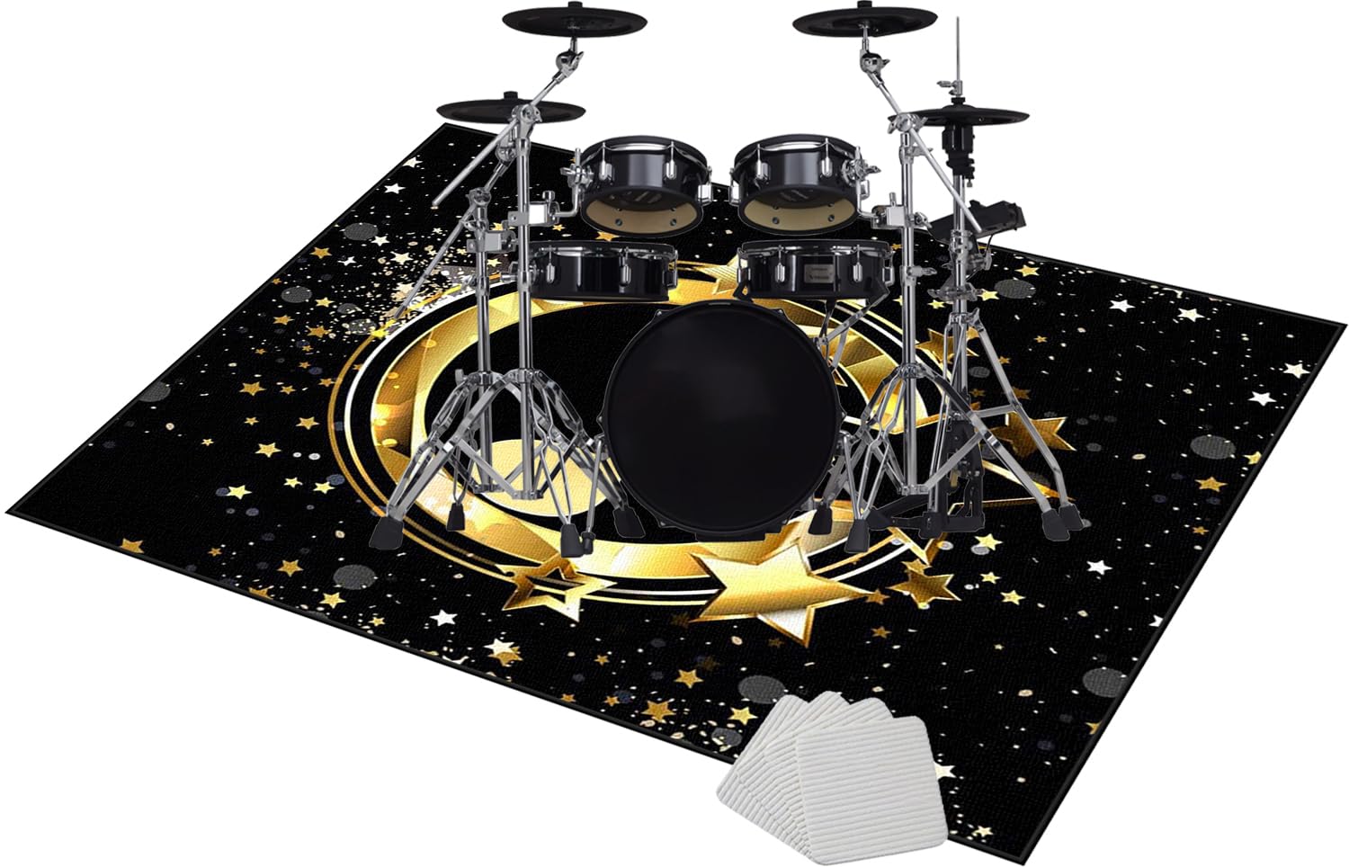 Qivstxug Drum Carpet Rug Non-Slip, Drum Rug Drum Mat, Soundproof Mat, Drumming Drum Rug, Professional Rectangle Electronic Jazz Drum Kit For Bass Drum Snare Musical Instrument Mat 160 x 100 cm