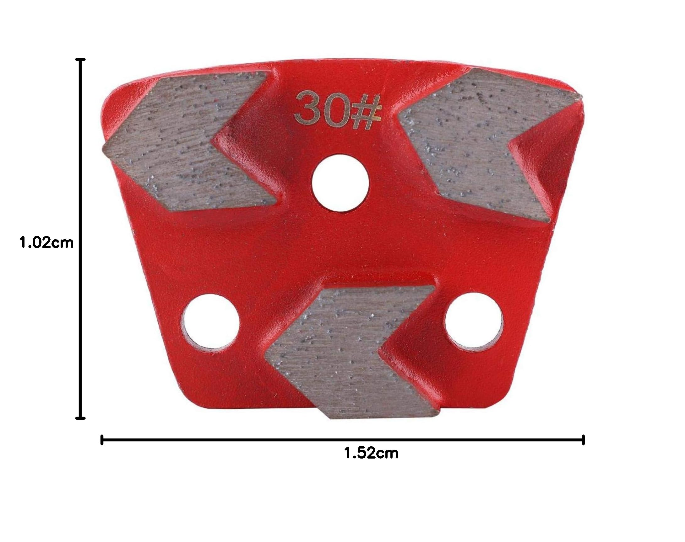Eujgoov 3 piezas trapezoidal diamante hormigón/cemento/pintura piso pulido disco # 30 grano metal Bond raspador para amoladora piso hormigón
