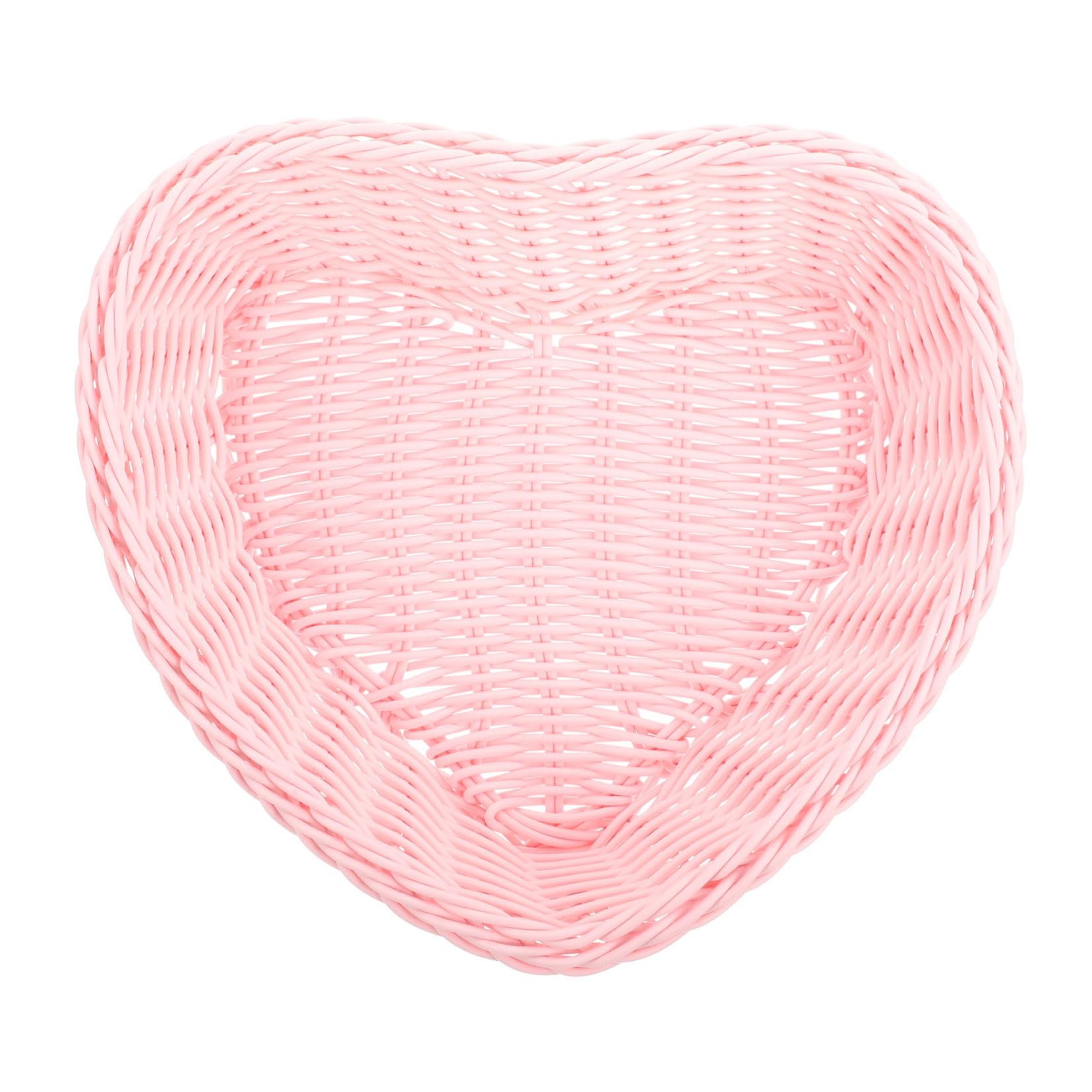 OFFSCH Heart Picnic Basket Wicker Storage Snack Display Plastic Basket Home Decor