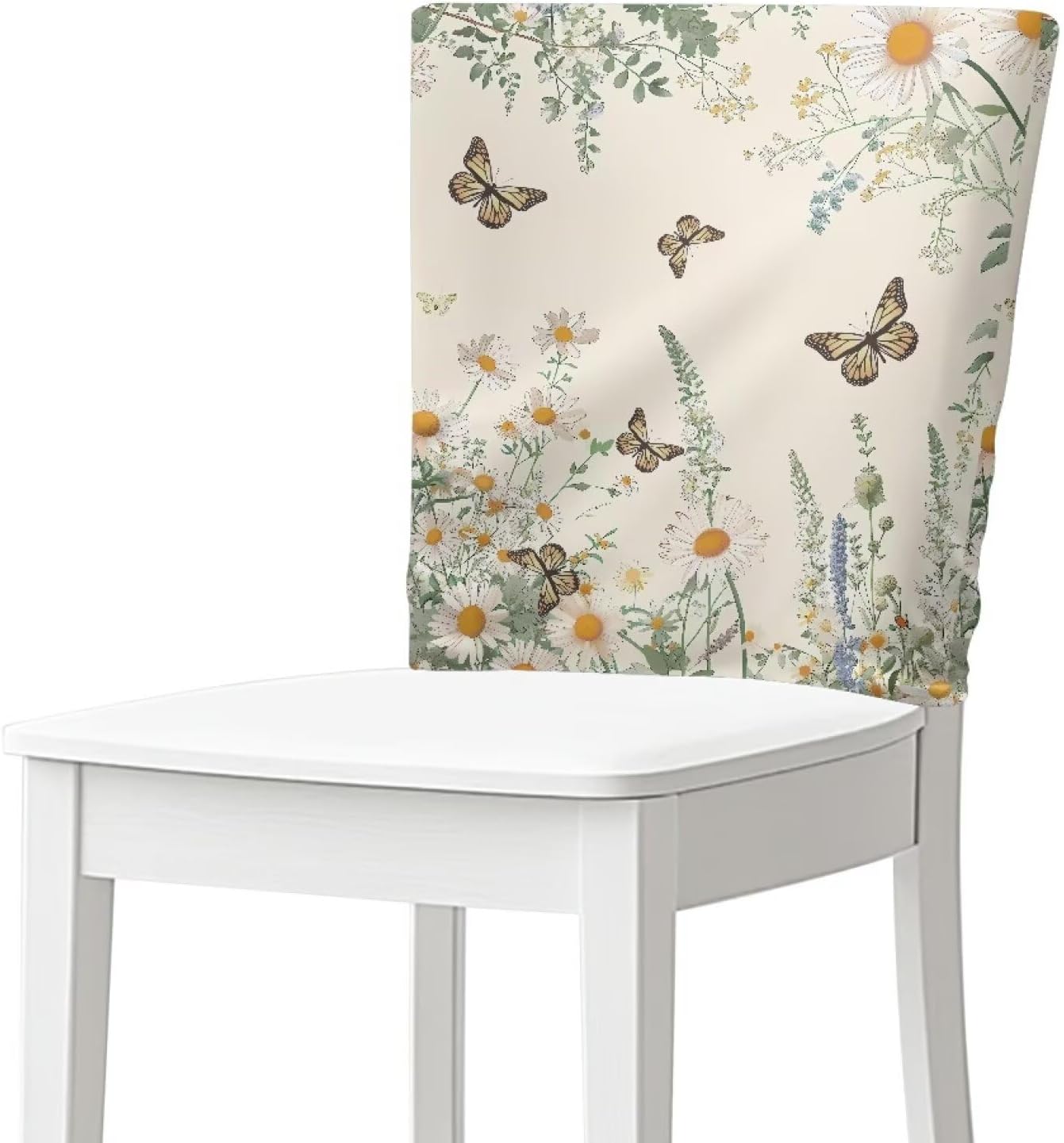 Doojoayie 4Pcs Dining Chair Covers Butterfly Chair Protectors Covers Simple Kitchen Decoations for Dining Desk, Dining Room, Hotel, Ceremony, Home Party