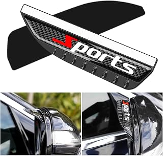 YONGMING Rear View Mirror Visor Guards Carbon Fiber Look Universal 2 Pack | Carbon fiber look mirror visor guards fit most cars, trucks and SUVs, helping protect side mirrors with a sporty look.