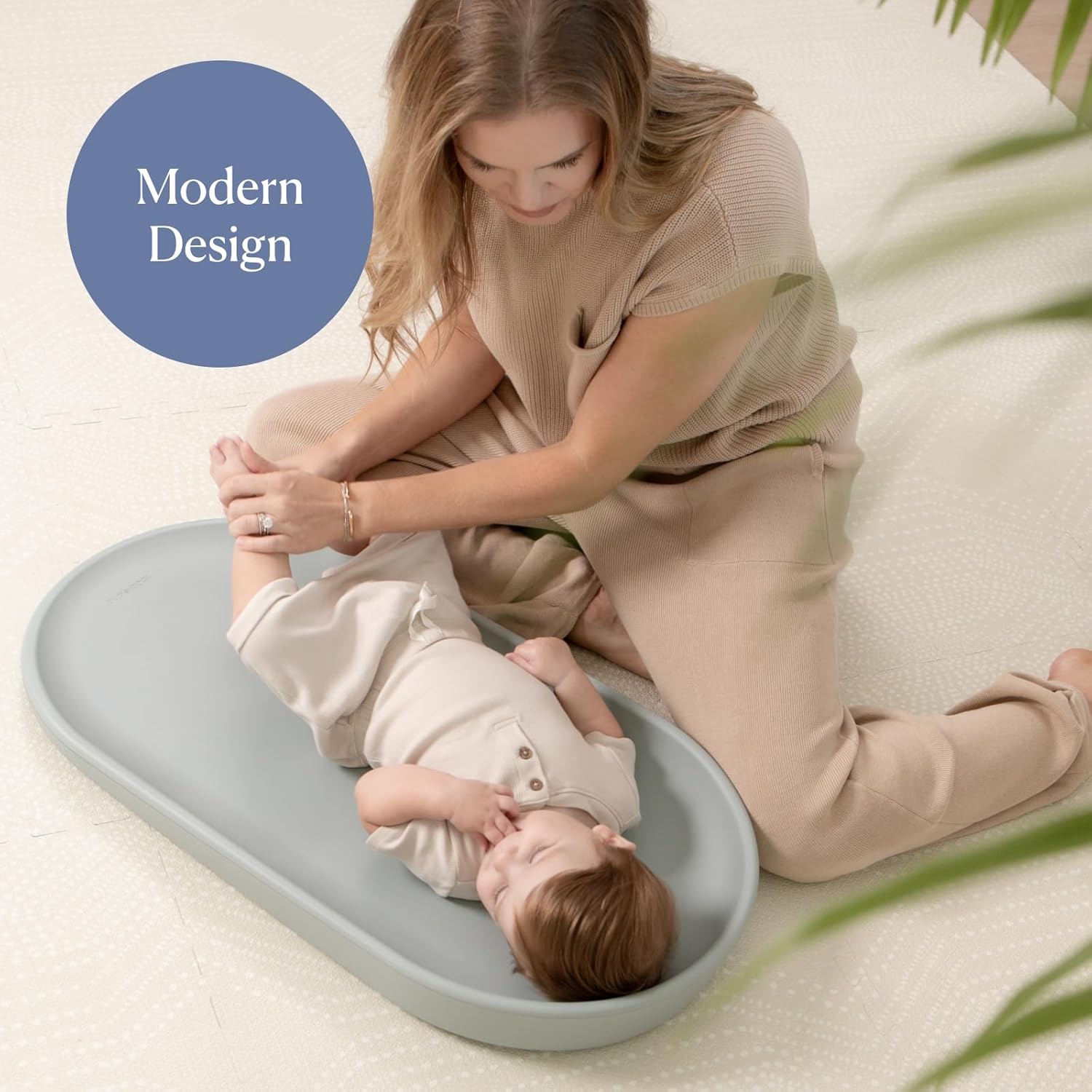 Toddlekind Premium Foam Changing Pad – Hygienic, BPA-Free, Water-Resistant, and Easy to Clean – Soft, Skin-Like PU Foam Mat with Ergonomic Design – Fits Standard Changing Tables (31.5"x16.9"), Green