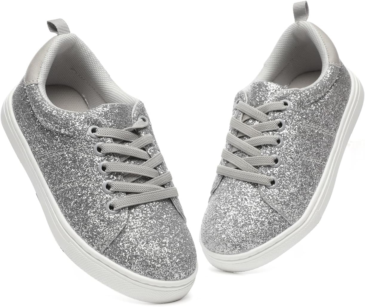 Bernal Girls & Boys Sparkle Glitter Sequin Sneakers Toddler/Little Kid/Big Kid Slip On School Low Top Walking Shoes Show Gift