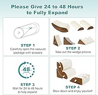 Vista 9 de Hansleep Juego de 6 almohadas ortopédicas de cuña para dormir, juego de almohadas postoperatorias ajustables para aliviar el dolor corporal, espalda