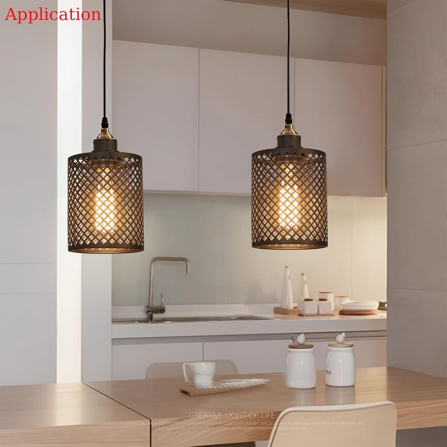 E26 to E26 Edison Light Fixture Vintage Black Metal Cage Light for Wall Sconce Pendant Floor Lamp & Ceiling Light Fixture