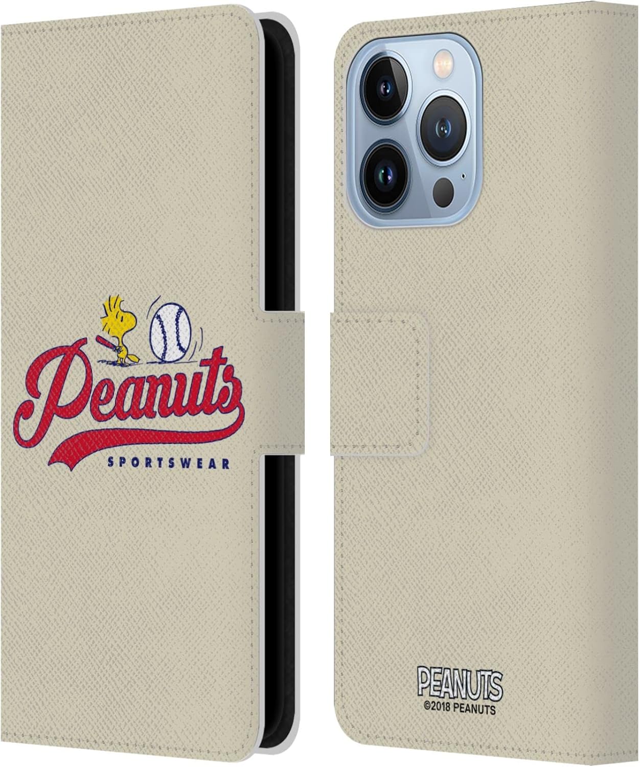 Head Case Designs Officially Licensed Peanuts Snoopy Athletic Department Varsity Sports Leather Wallet Case Compatible with Apple iPhone 12 Pro Max