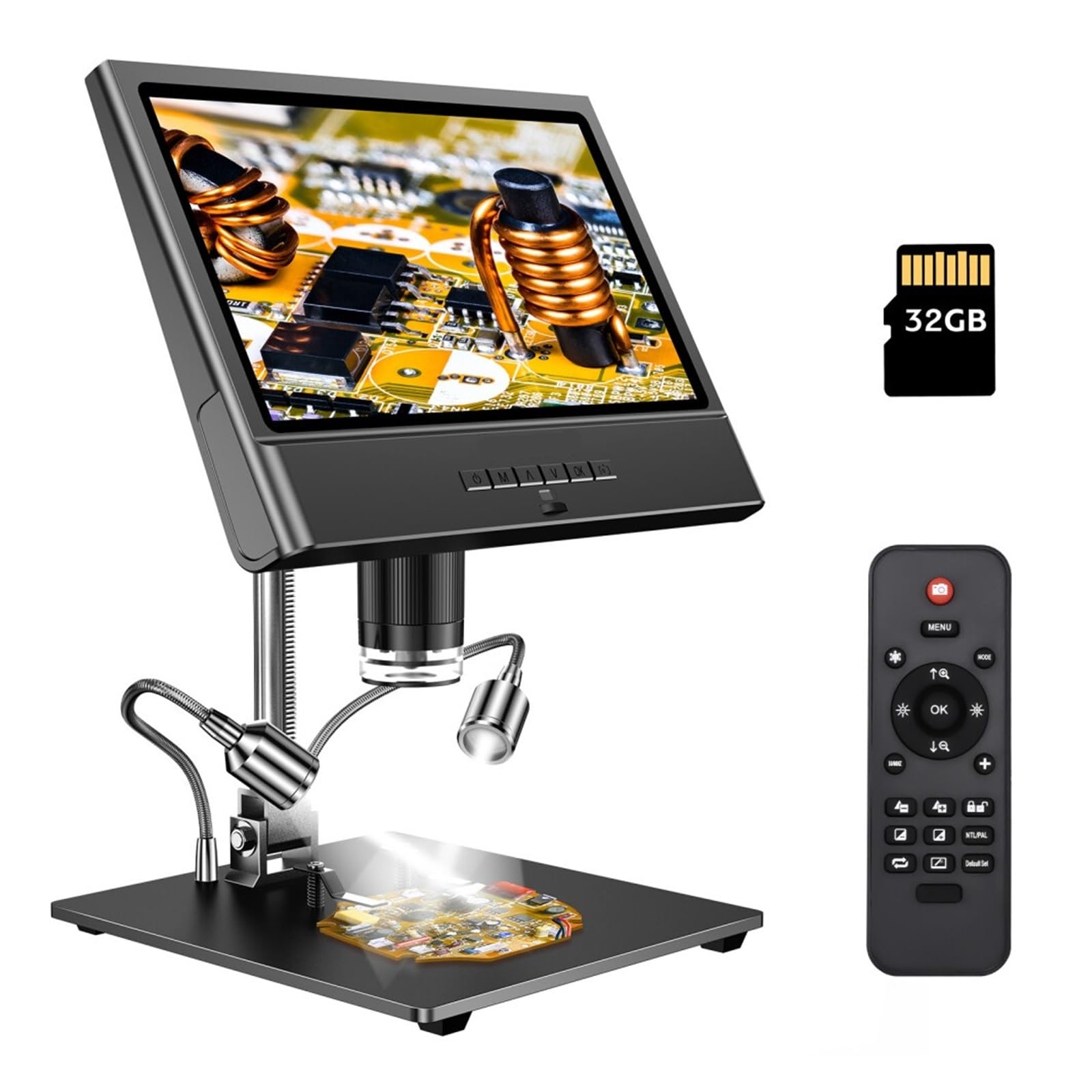Digital Microscope 10" LCD Coin Camera 1080P 1300X Solder With Screen For Adults