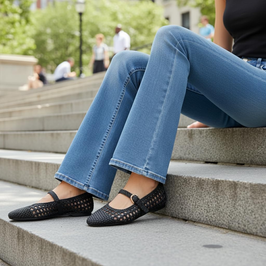 CUSHIONAIRE Windsor Woven Womens Flats with Adjustable Strap – Comfortable Mary Jane Ballet Flats for Women - Image 7