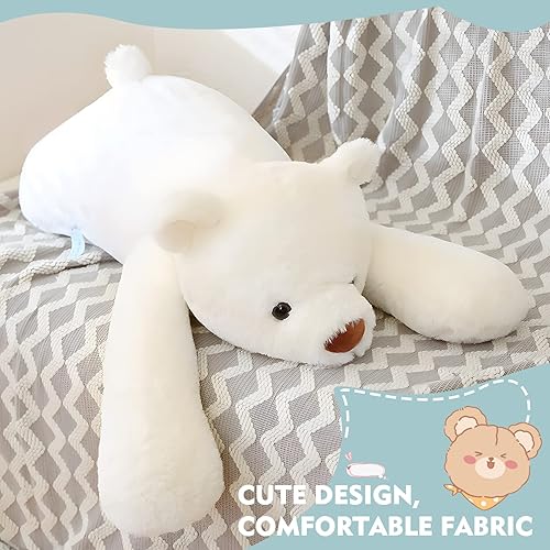 Miniatura 9 de NXNYNZ Peluche de panda con peso de 8.6 libras para la ansiedad, 47.2 pulgadas, lindo, suave, grande, blanco, abrazando, oso panda, juguetes, muñeca