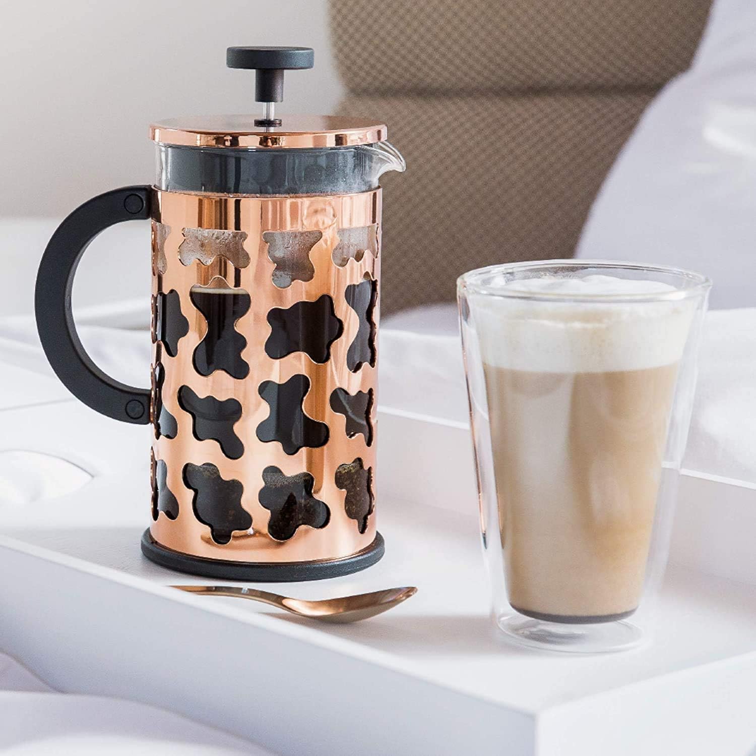 【morningplace】 ダブルウォール グラス タンブラー 二重構造 耐熱 カップ 400ml (1個)