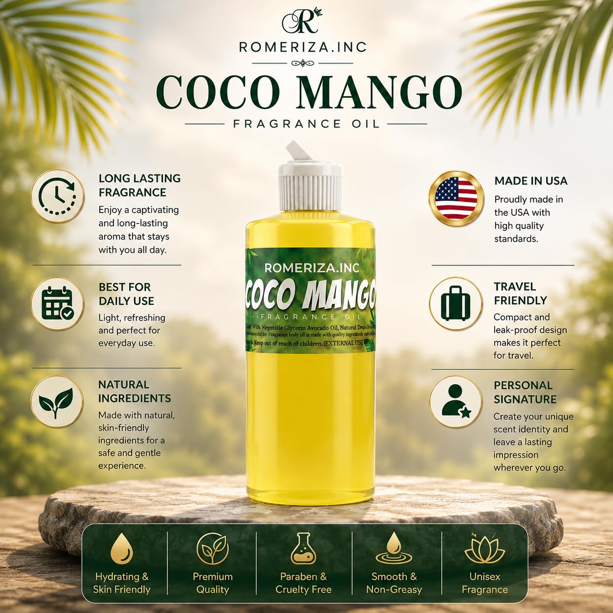 2 Fl Oz Plastic Bottle Coco Mango Fragrance Body Oil For Men image 3