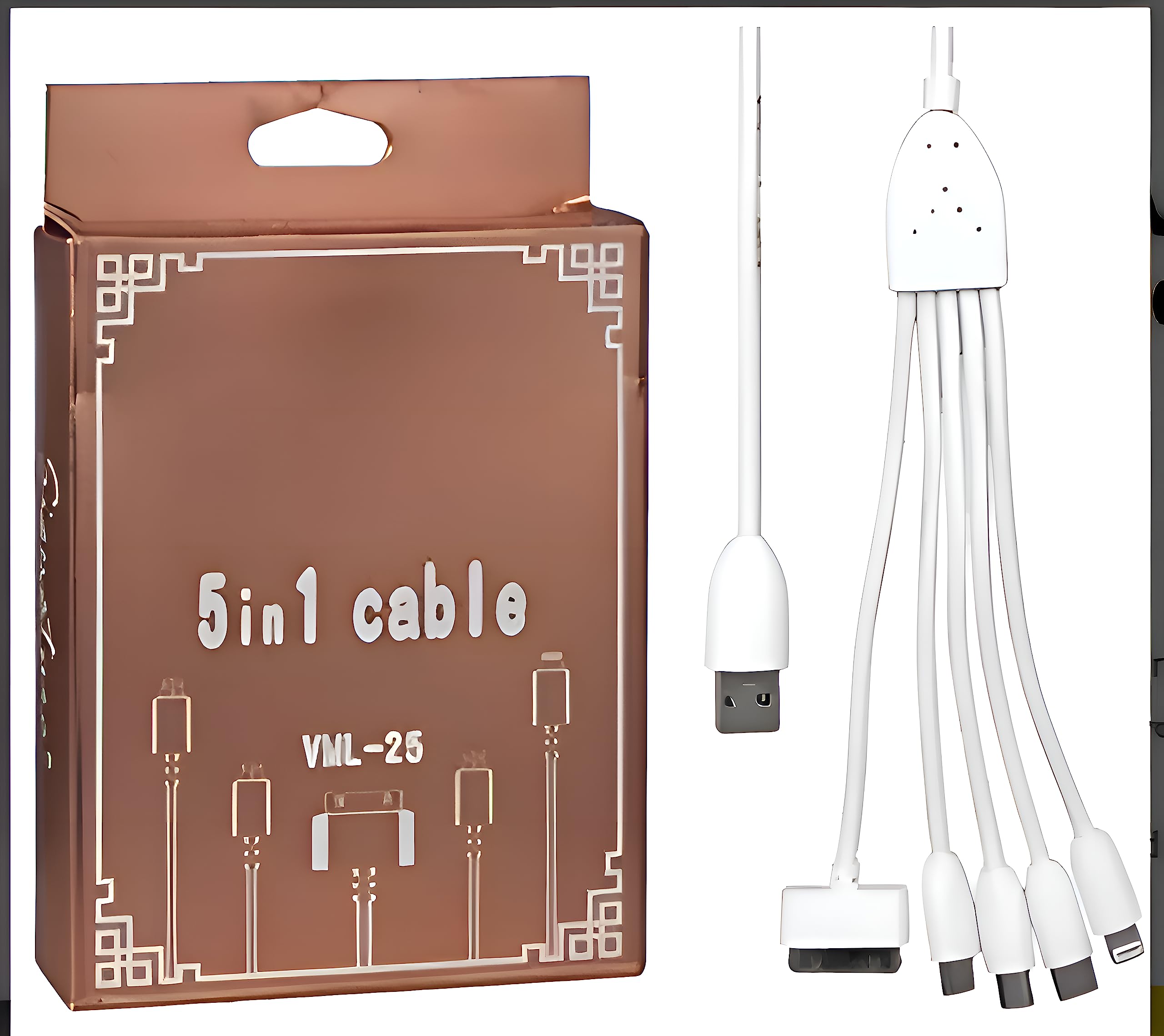 Universal Compact 5-in-1 Multi-USB Charging Cable - Micro-USB (Compatible with Android/Windows Devices), Mini-USB and iOS 30-Pin (Compatible with iPhones/iPads) (B0C9WMTNYV) Amazon Price History, Amazon Price Tracker