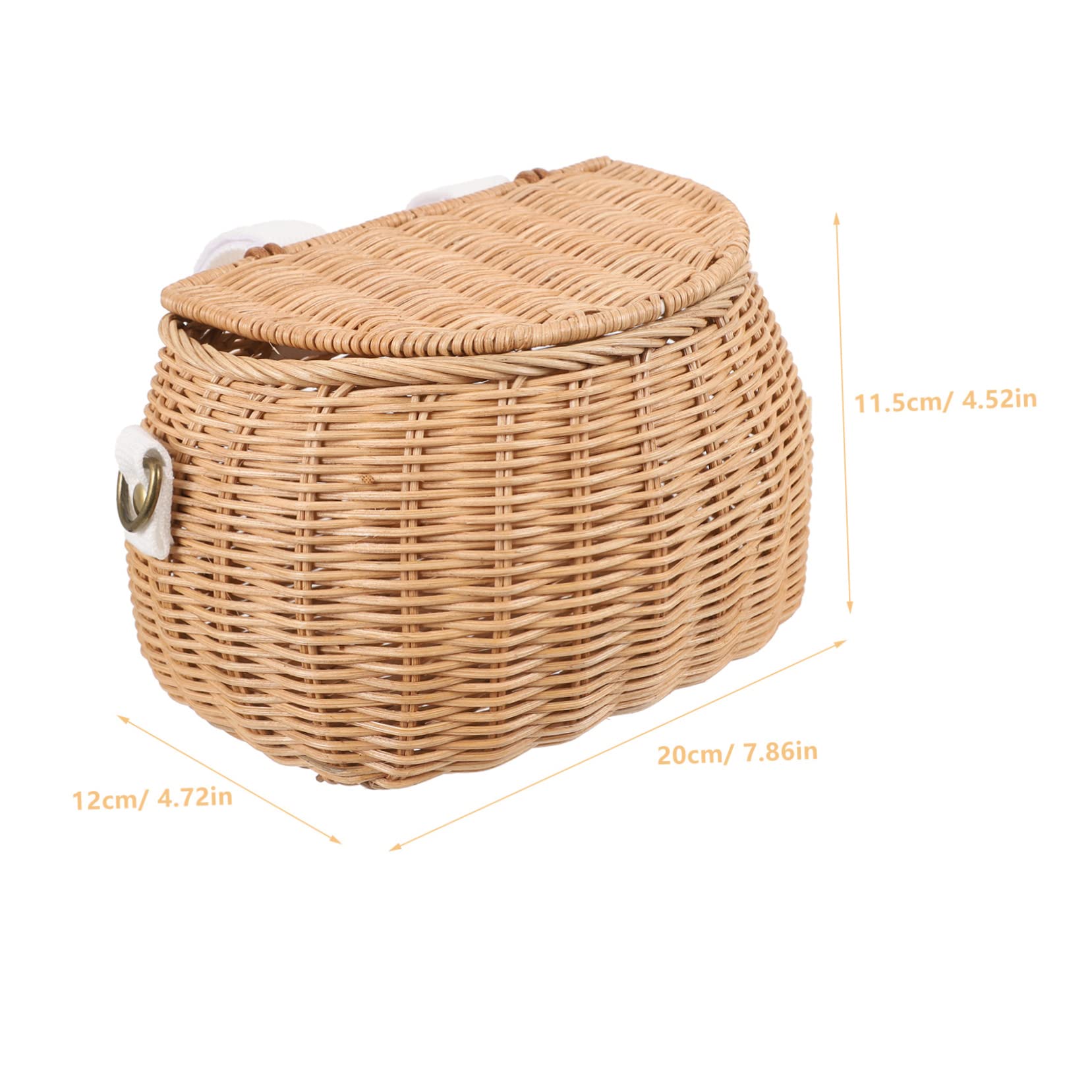 Toddmomy Cesta Práctica y Segura de Ratán Amarillo para Scooter y Bicicleta Infantil para Guardar Juguetes, Toallas y Vasos, Adecuado para Niños