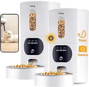 Automatic Cat Feeder Camera: Easy Setup Timed Smart Dog Feeder WiFi - 2-Way Audio 5G Pet Food Dispenser APP Control for Multi-Cat 2 Pack asin的图片