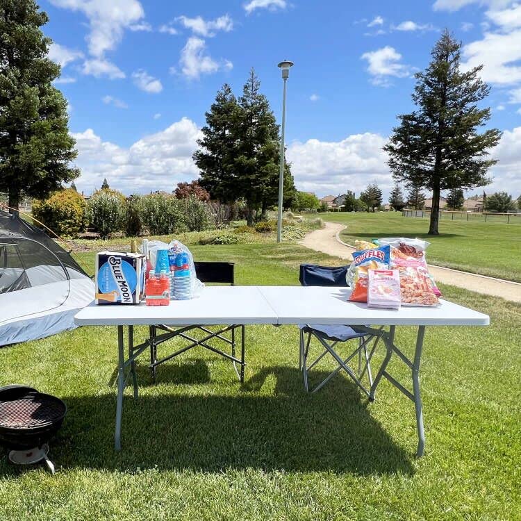 Buy GoTrio Folding Table 6ft Plastic Tables for Parties Portable w