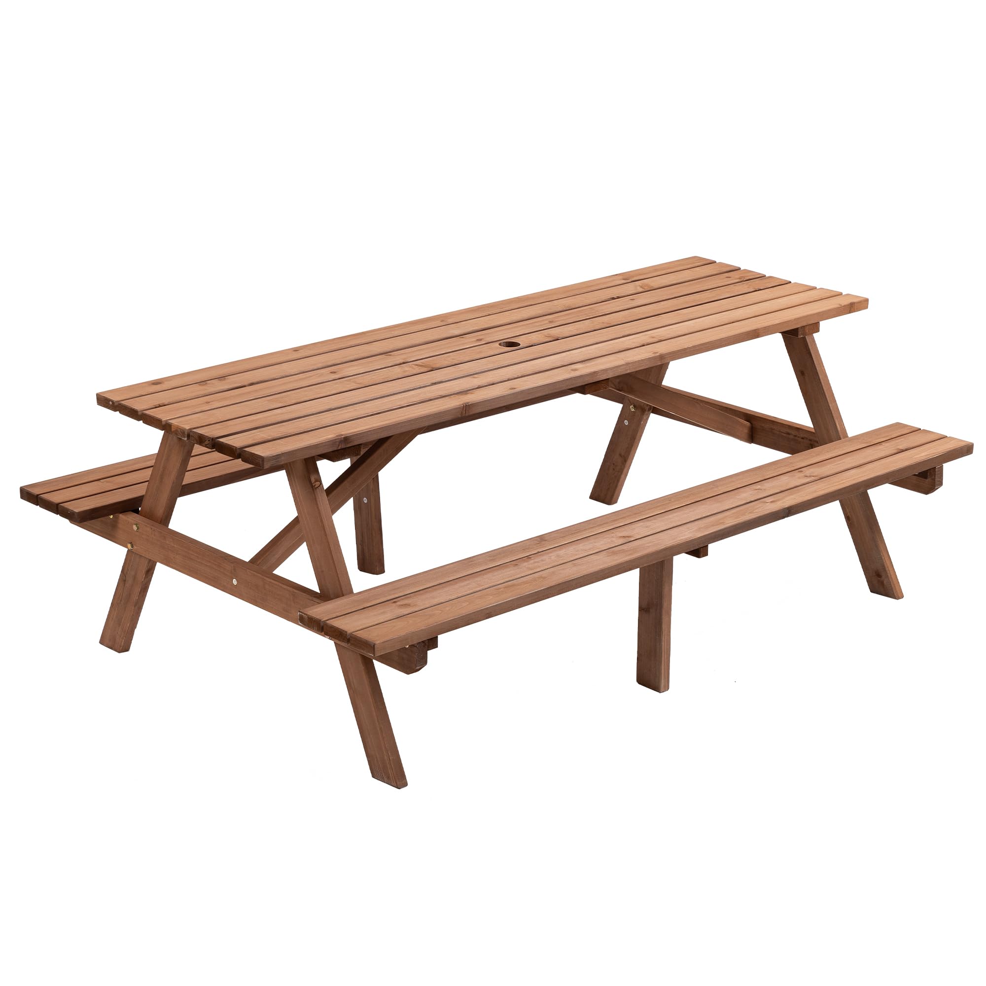 Amazon.com : KEIKI 8 Person Wooden Picnic Table, Outdoor Camping
