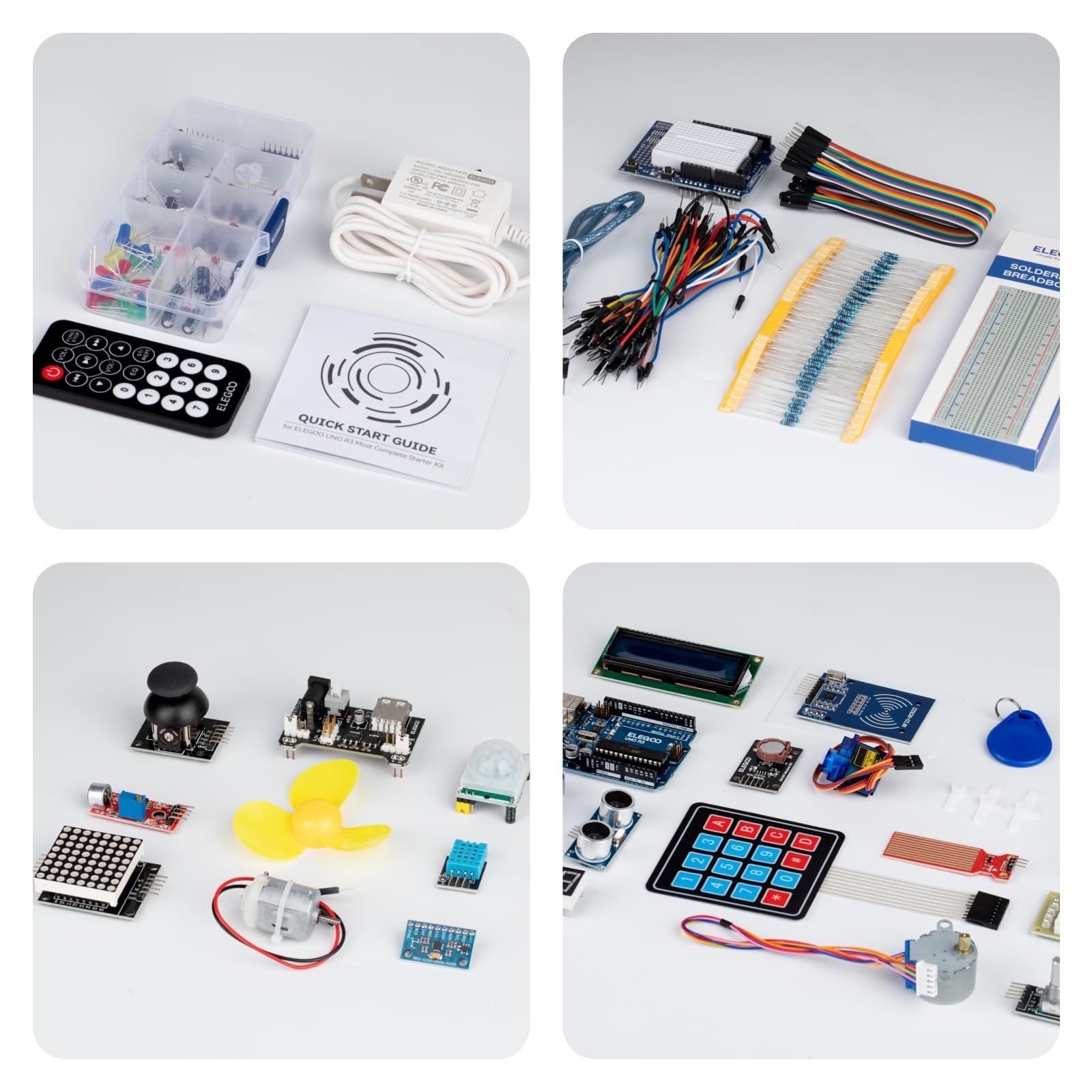 ELEGOO UNO R3 Ultimate Starter Kit kompatibel mit Arduino IDE Elektronik Projektbaukasten mit UNO R3 Mikrocontroller-Platine über 200 Zubehörteilen