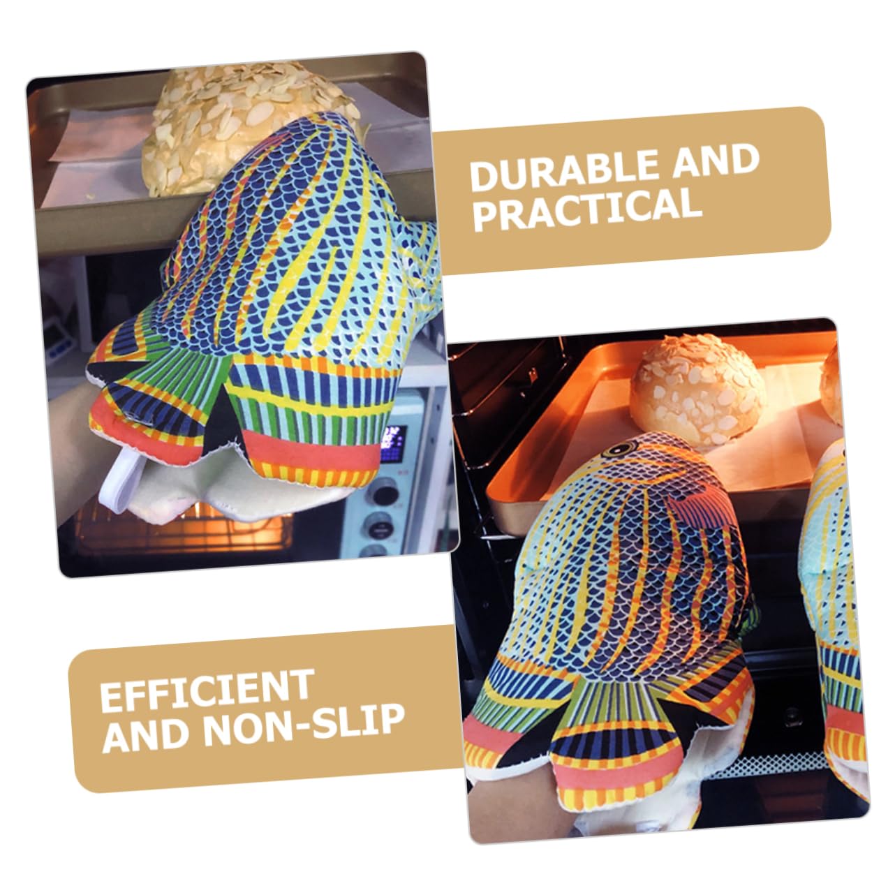 Ciieeo Cooking Gloves 2 Pcs Kitchen Oven Mitts Heat Resistant Mittens for Thanksgiving