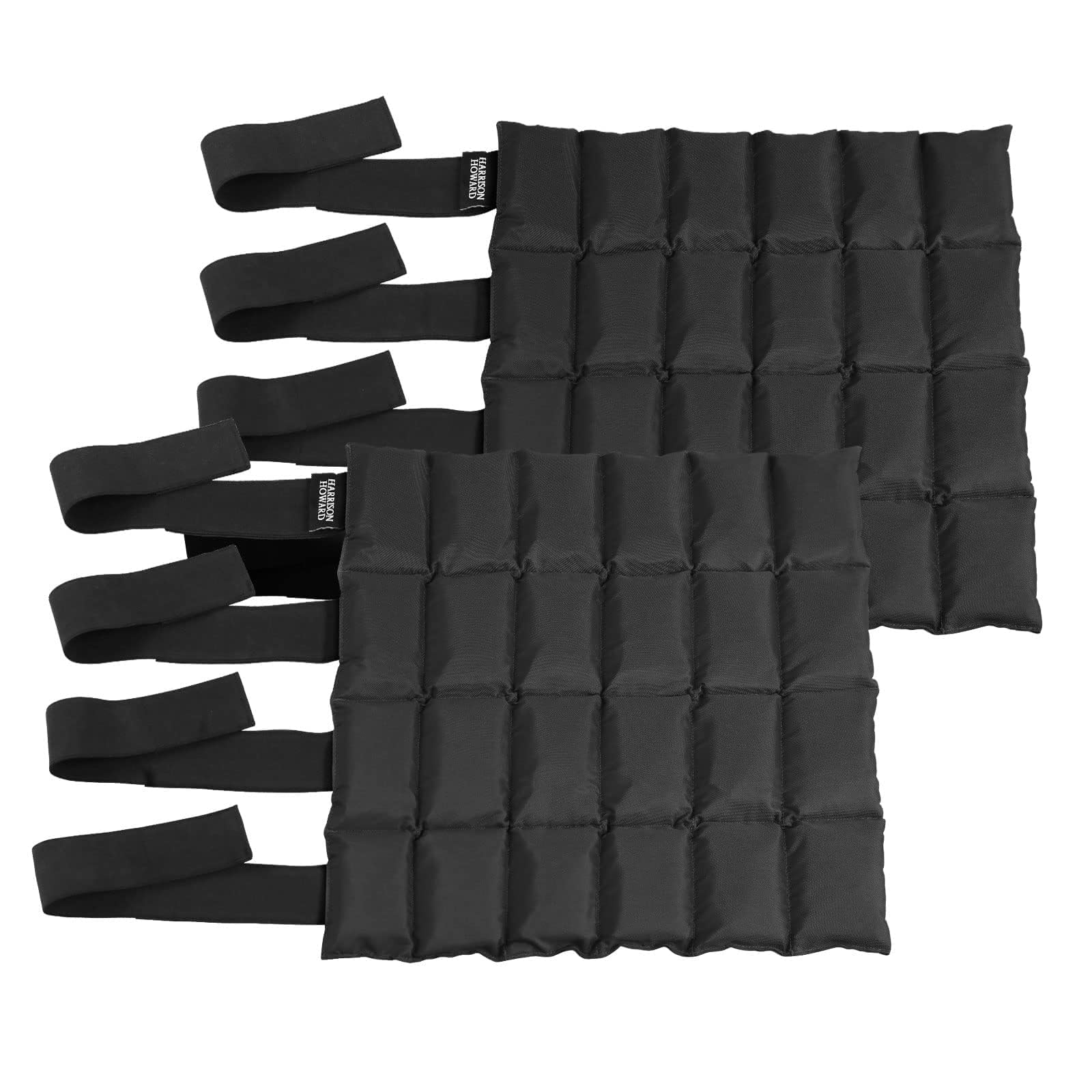 Harrison Howard Eisstiefel für Pferde, kühlende Gel-Packung, Beinwickel zur Behandlung von vollen Beinen, Knien, Sprunggelenkverletzungen, wiederverwendbar, Eiskühlungstherapie, Schwarz, 2 Stück