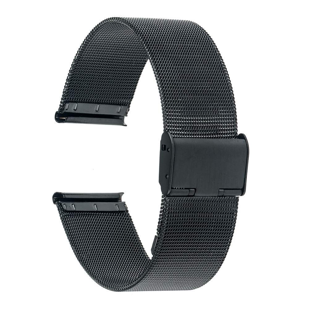 Sangle de Montre Universal Watch Band 16 mm 18 mm 20 mm 22 mm 24 mm Mesh Band en Acier Inoxydable Bracelet Bracelet Black Rose Gold Silver