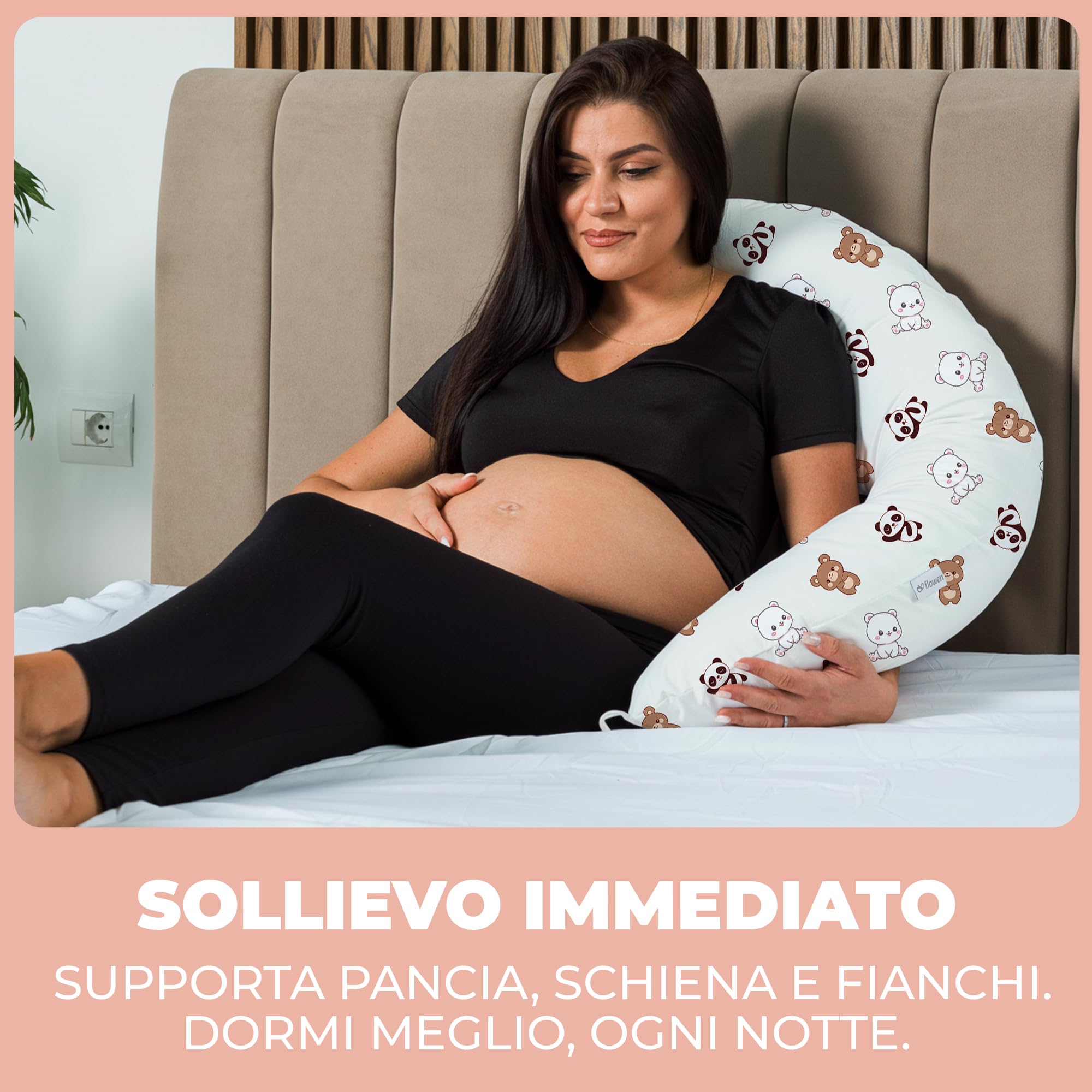 Cuscino Gravidanza e Allattamento per Dormire di Lato per Donne Incinta Idea Regalo per Neo Mamme con Federa in 100% Cotone e Morbido Riempimento Accessorio Full Body Premaman per un Sostegno Ottimale