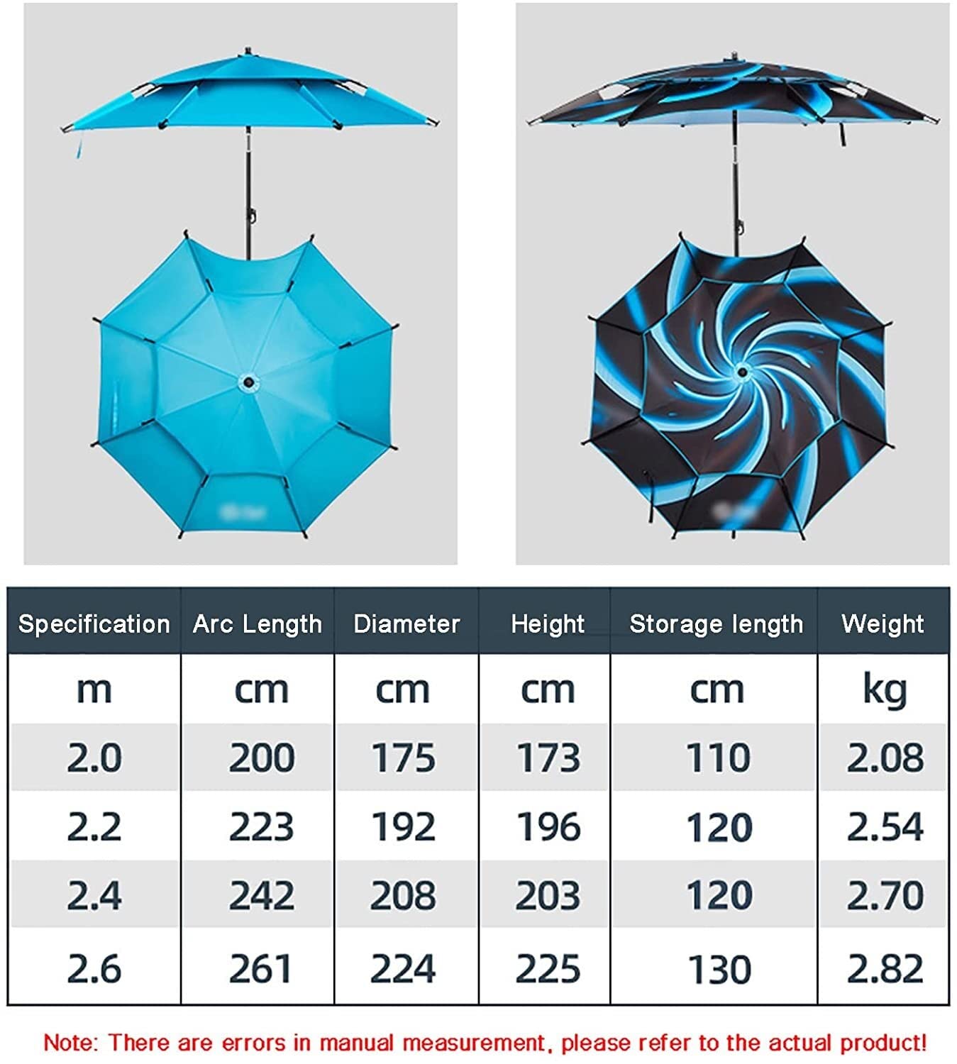 EPANO Parasol na świeżym powietrzu Parasol Parasol Parasol zagęszczony przeciwsłonerem przeciwsłoneczny i wiatrakowy parasol wędkarski z kotwicą piasku, plaża, patio, kemping, wędkarstw (Color : Lake