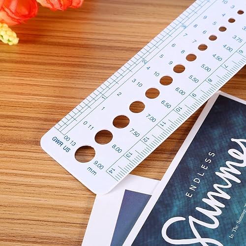 Miniatura 3 de Regla, calibre de tejer tamaños de calibre de 0.079 in a 0.394 in