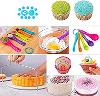 Vista 3 de Kit de decoración de tartas de 530 piezas, suministros para hornear, tocadiscos, accesorios para hornear, herramientas para principiantes