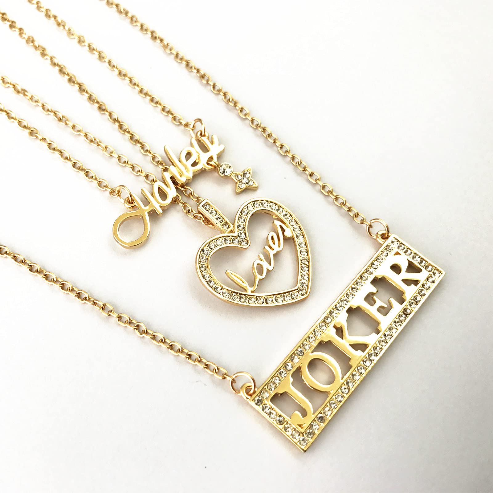 DreamWater Halloween Cosplay Three Piece Love Charm Necklace Gifts for Woman Men