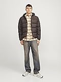 JACK & JONES Men's Jjmoon Hood Buffer Puffer Jacket, Black, L - 9