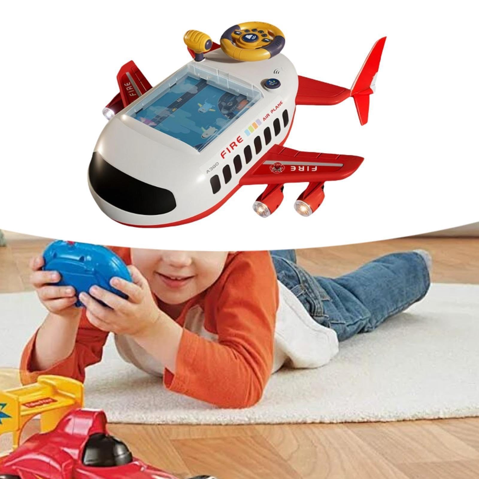 Giocattolo per Auto con Volante Musicale, Gioco di Guida Simulata, Coordinazione con Suoni E Luci per Bambini Piccoli