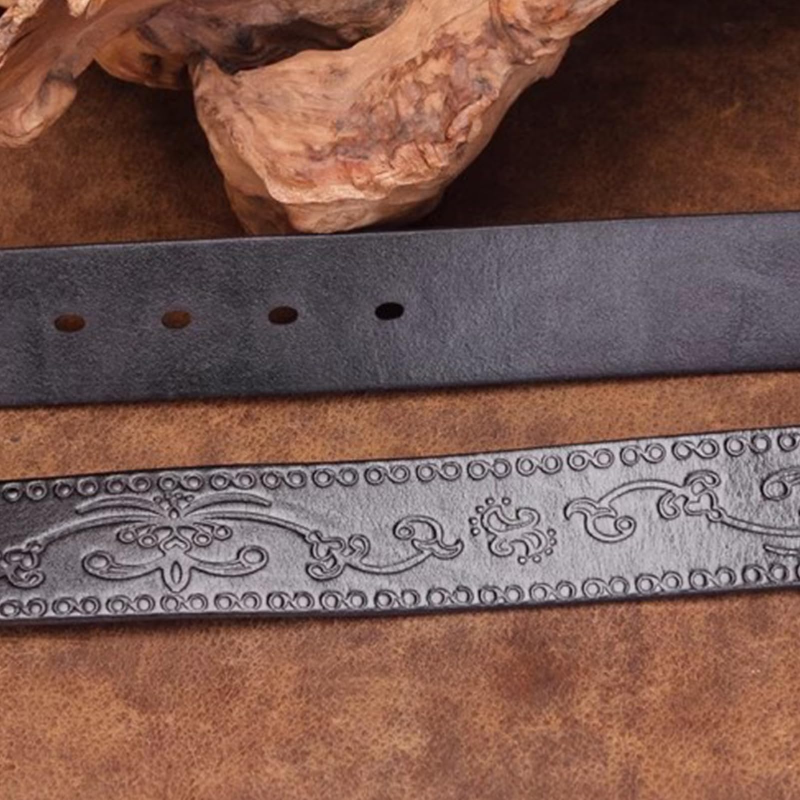 Cintura Western Country In Vera Pelle Con Grande Fibbia Vintage, Rilievo Floreale Per Cowboy Cowgirl E Jeans, Larghezza 35 Mm