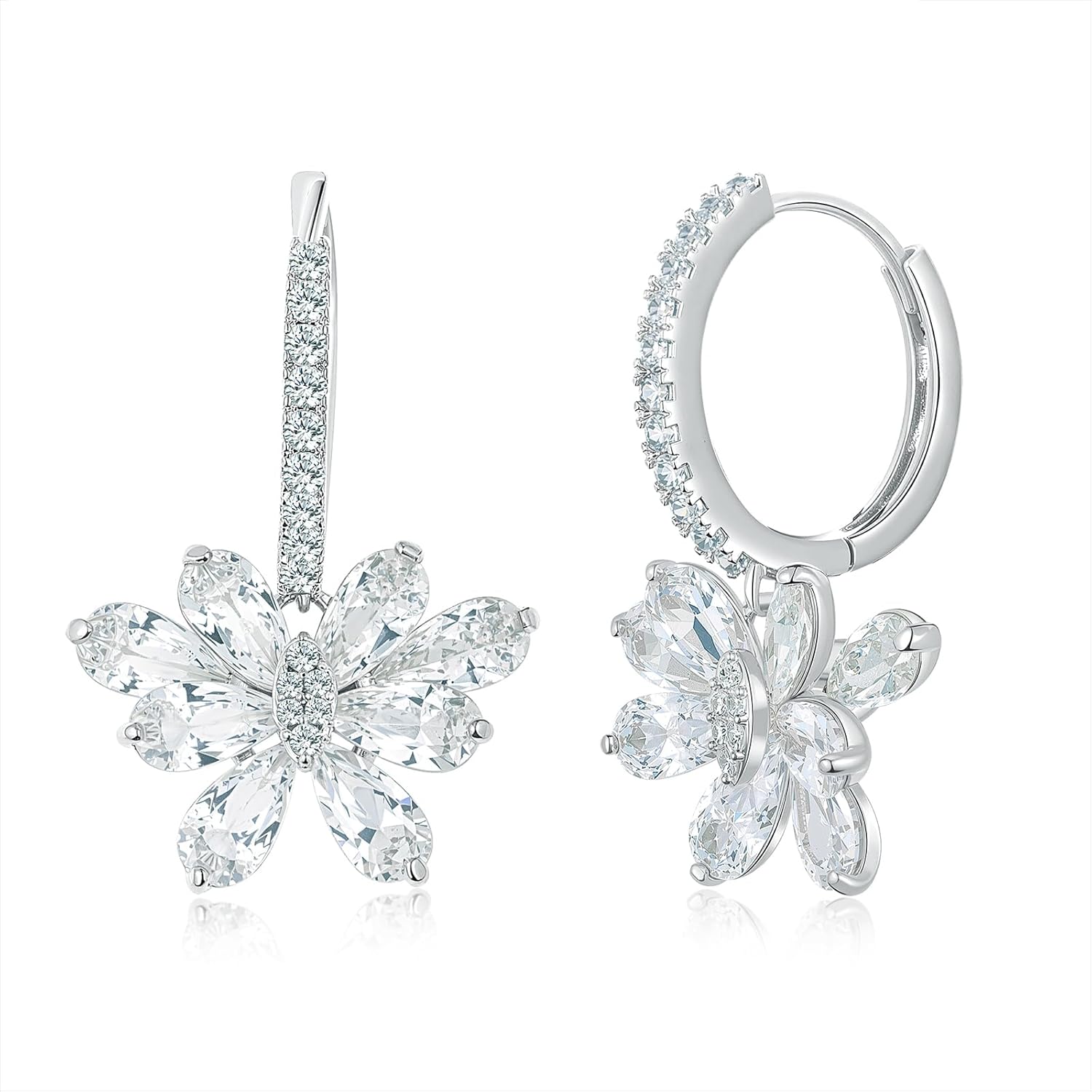 Gemsme Small Gold Hoop Dangle Earrings for Women, Dainty Cubic Zirconia Cartilage Huggie Hoop Earrings, Prom Weddingg Jewelry Gift