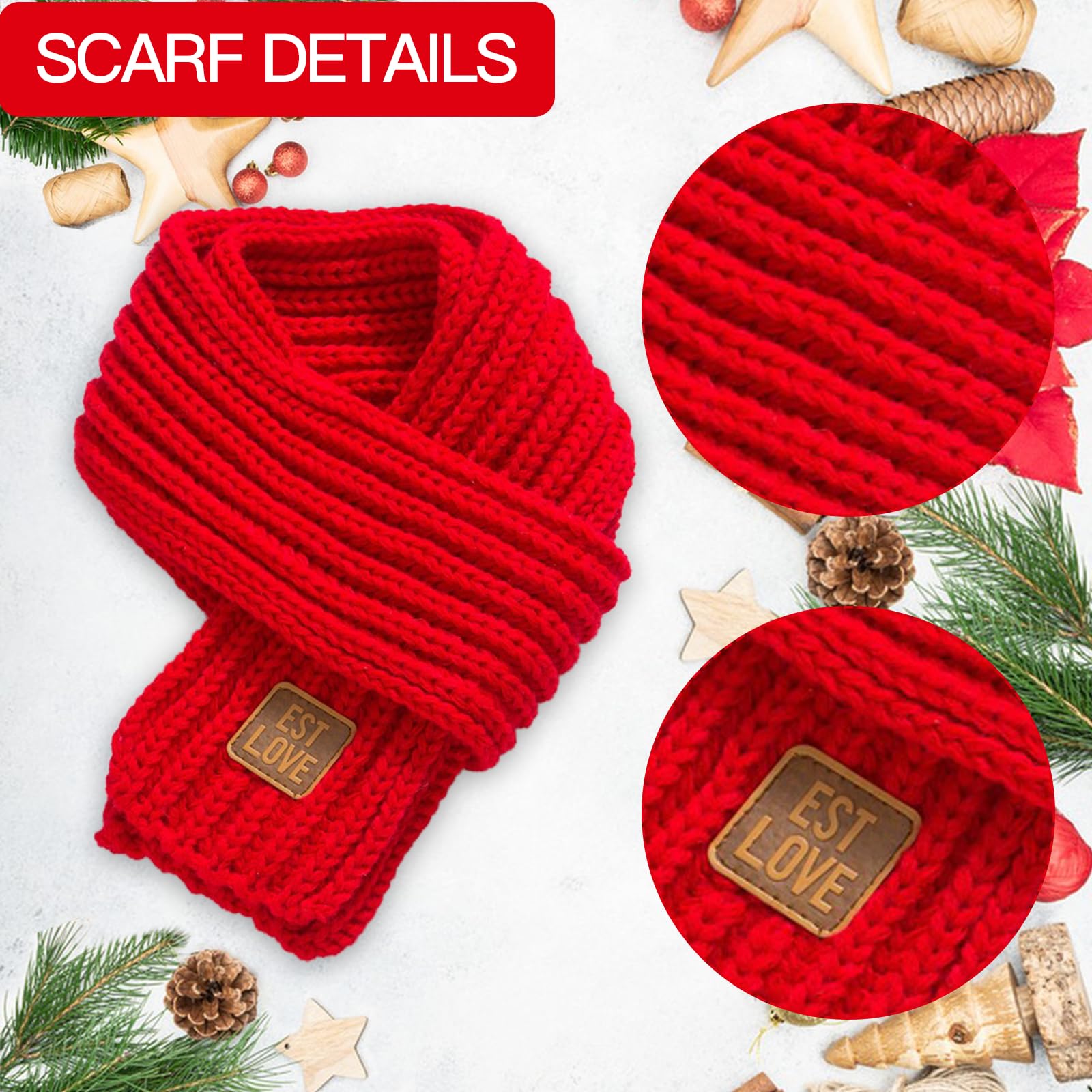 3 in 1 Conjunto de Gorro Bufanda y Guantes Niños, Invierno Lindo Guantes Cálido Bufanda Punto Beanie Gorros Accesorios de Invierno con Caja de Regalo Para Niños de 1 a 6 Años
